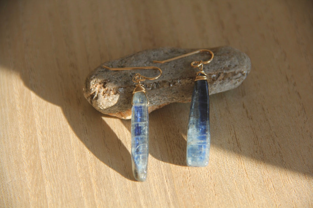 Blue Kyanite Waterfall Earrings