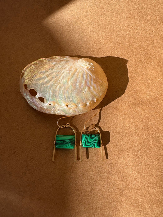 Mini Gold-filled Boulder: Malachite