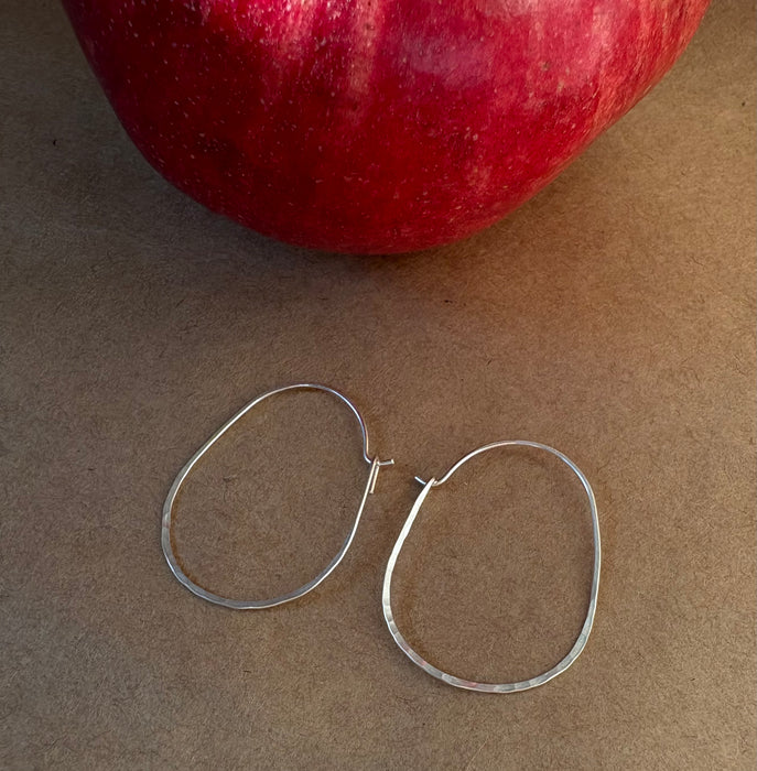 Sterling Silver Egg Hoops